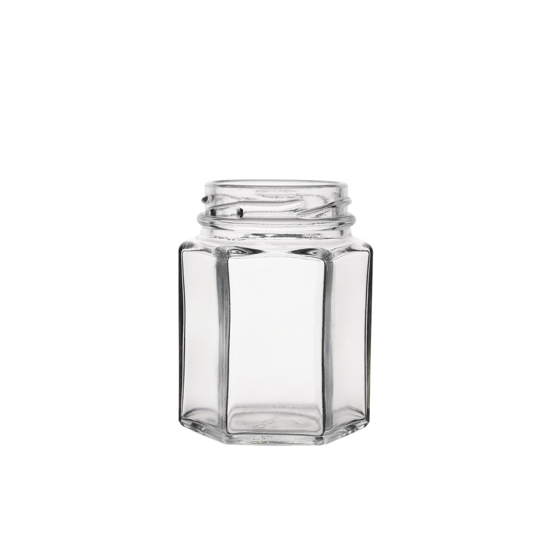 Hexagon Jars for wholesale glass food packaging