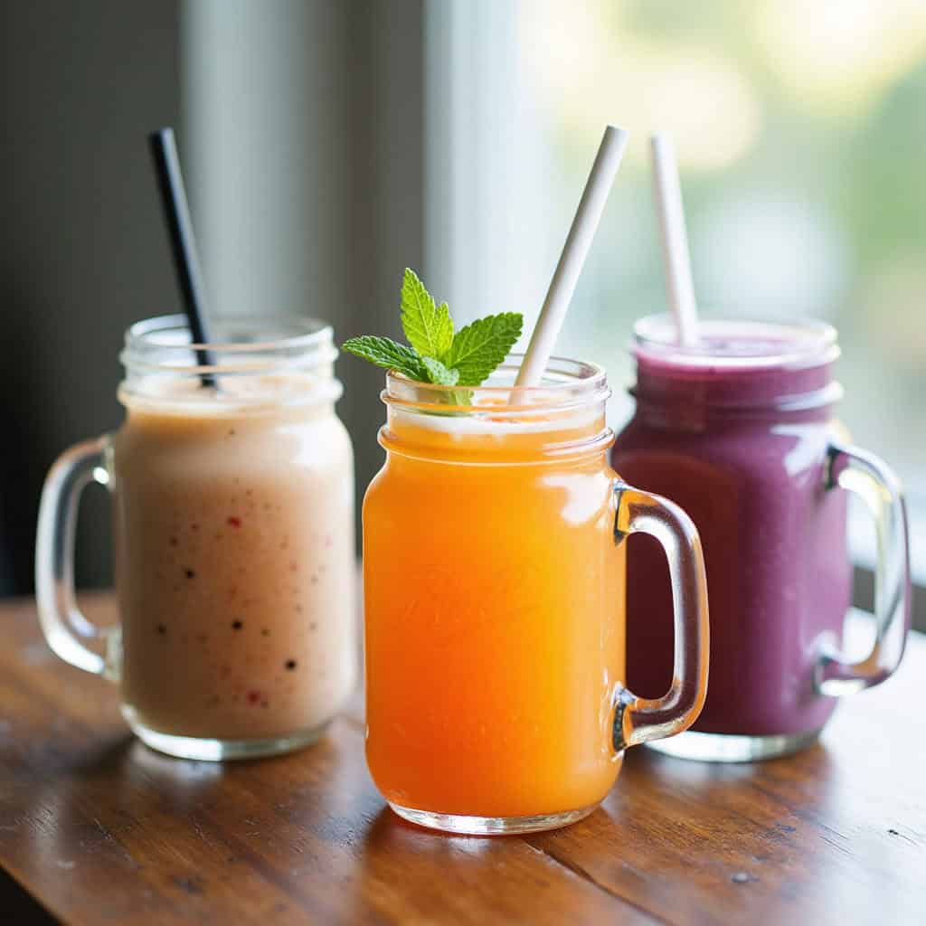 メイソンジャーは飲料容器として使用されます