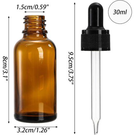Glass dropper pipette length and diameter specifications for cosmetic serum bottles